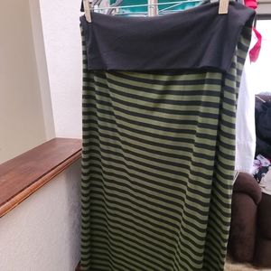 Women's stripped maxi skirt